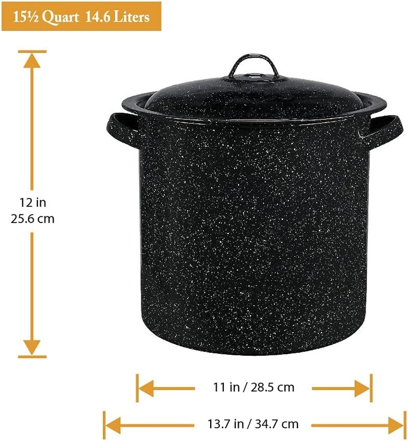 Granite Ware 15.5-Quart Tamale Pot with Steamer Insert - Durable Black Steel Cookware - Image 3